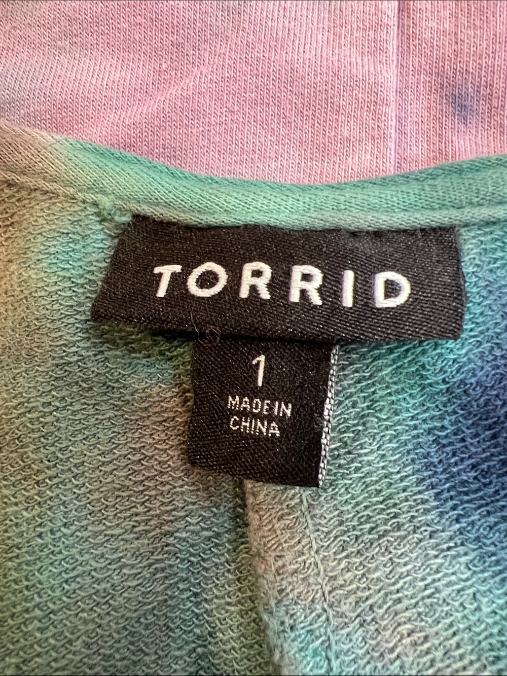 Torrid Tie-Dye Scoop Neck Midi Dress in Teal, Purple, and Gray. Size 1. - Picture 3 of 16